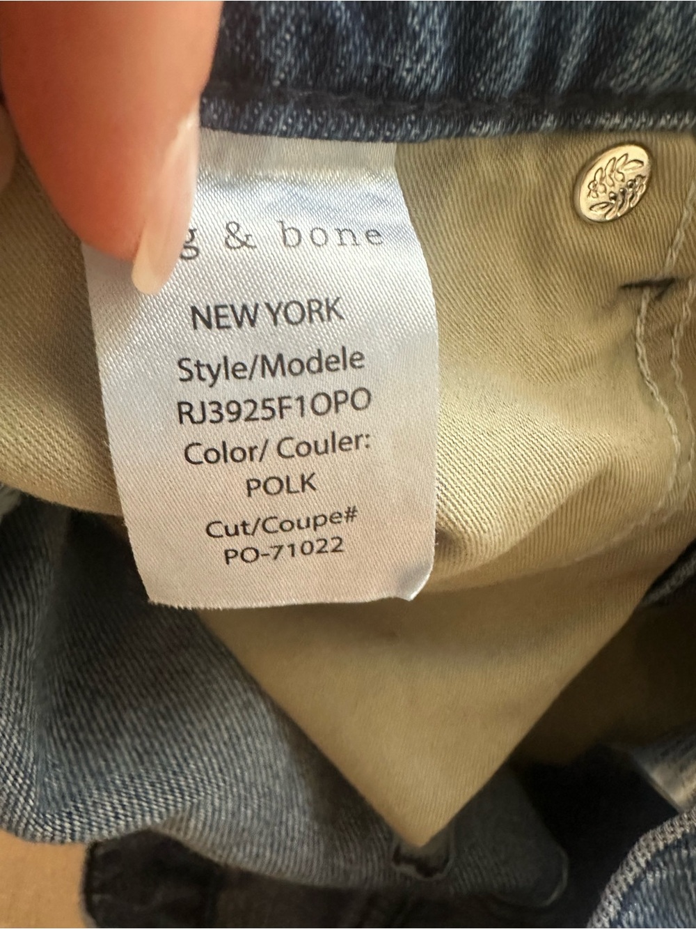 Rag and Bone Shannon High Waist Relaxed Straight leg jeans color Polk size 25 - Picture 9 of 10